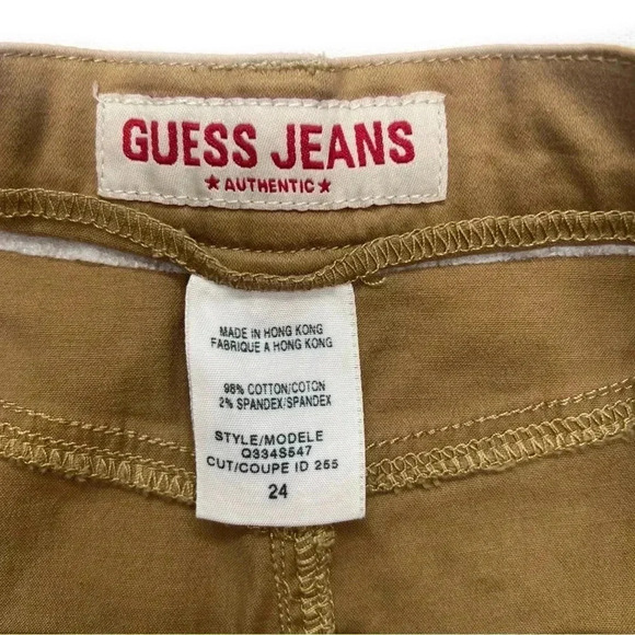 {Guess} Vintage Khaki Cargo Style Button Fly Micro Mini Skirt - Picture 3 of 4